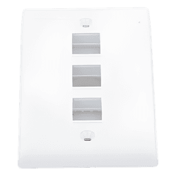 Placa de Pared Vertical, Salida Para 3 Puertos Keystone, Color Blanco