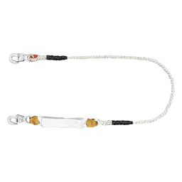 Amortiguador de Caída / Cable de Nylon 13 mm / 2 Ganchos de Ojo de Seguro Doble / Largo 1.5 m (4.9 ft) / Extensión 2.65 m (8.7 ft) / 0.80 kg