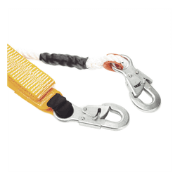 Amortiguador de Caída / Cable de Nylon 13 mm / 2 Ganchos de Ojo de Seguro Doble / Largo 1.5 m (4.9 ft) / Extensión 2.65 m (8.7 ft) / 0.80 kg