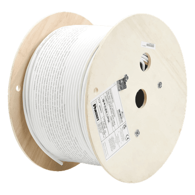 Bobina de Cable UTP de 4 Pares, Vari-MaTriX, Cat6A, 23 AWG, LSZH (Libre de Gases Tóxicos), Color Blanco, 305m