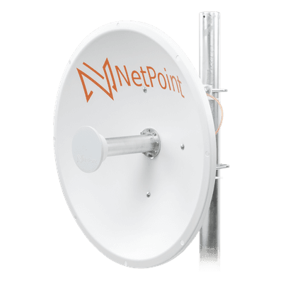 Antena Direccional de alto rendimiento / diámetro  de 60 cm / 4.9-6.4 GHz / Ganancia 30 dBi / SLANT de 45 ° y 90 ° / Ideal para 30 km / Conector N-Hembra / Montaje  y jumpers incluidos.