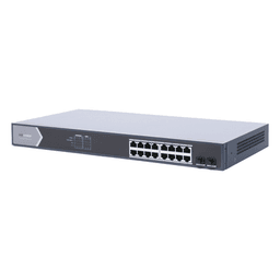 Switch PoE+ Administrable / 16 Puertos Gigabit / 2 Puertos SFP / Alcance Extendido 300 m (984.3 ft) / 225 W / Gestión Web y Nube