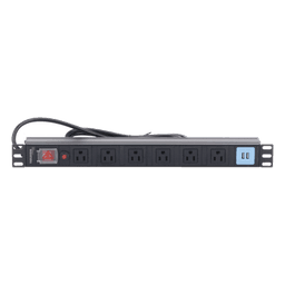 PDU Horizontal / 6 Contactos NEMA 5-15R / 2 Puertos USB 5V/2.1A / 1UR / 19" / 1875 W / Cable 1.80 m (5.9 ft)