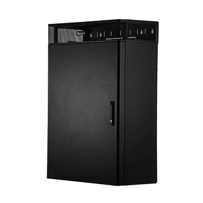 Gabinete de Montaje en Pared TrueEdge™, Con 6 UR para Equipo Activo y 6 UR para Paneles de Parcheo, Fabricado en Acero, Color Negro