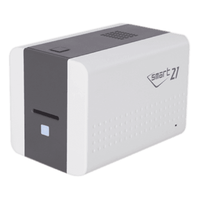 Impresora de Tarjetas Semi- automática SMART21 / Ingreso de Tarjetas Manual/Incluye Ribbon, Software y 100 Tarjetas PVC