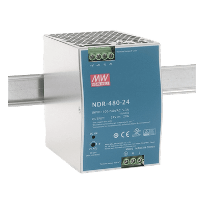 Fuente de poder industrial para riel DIN / 480W / 24Vcc / 20A / Entrada: 100-240Vca
