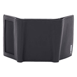 Cartera Athens Negra de Piel con Compartimento de Micromalla para ID. Doblable en 3 Partes con Divisor de Billetes. Pocket Wallet
