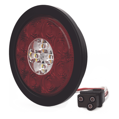 Plafón Circular de 5.4" Para Camiones de Transporte, 16 LED Ultra Brillantes, Color Rojo/Claro/Ambar