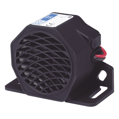 Alarma de Reversa Vehicular / 107 dBA / 12-24 VDC / Sensor de Ruido Ambiental / Nylon Reforzado con Fibra de Vidrio / -40 °F a 185 °F (-40 °C a 85 °C)