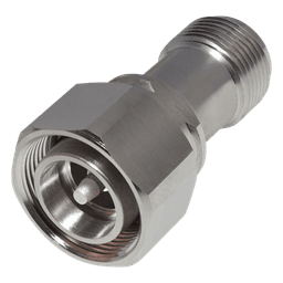 Adaptador RF en Línea / 4.3-10 Macho a N Hembra / 50 Ohm / 5,500 MHz / PIM -160 dBc / VSWR 1.10:1