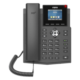 Teléfono IP empresarial para 4 líneas SIP con pantalla LCD de 2.4 pulgadas a color, Opus y conferencia de 6 participantes, PoE.