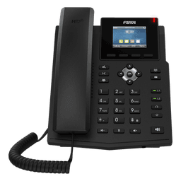 Teléfono IP empresarial para 4 líneas SIP con pantalla LCD de 2.4 pulgadas a color, Opus y conferencia de 6 participantes, PoE.