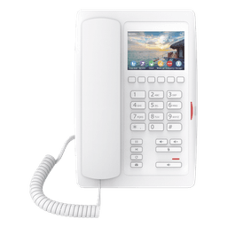 Teléfono IP WiFi para Hotelería / Pantalla LCD 3.5" Color / 6 Teclas Programables Hotline / PoE 802.3af / WiFi 2.4GHz / Audio HD Opus / Decodificación Video H.264 1080p