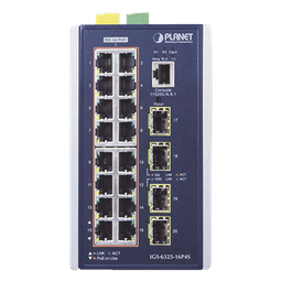 Switch Industrial Capa 3, 16 Puertos 10/100/1000T 802.3 AT POE +, 4 Puertos 1G / 2.5G SFP
