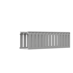 Canaleta Ranurada de PVC con Tapa / Tipo F / 4.25 x 4.10 x 6.6 ft / UL 94 V-0 / Gris Claro