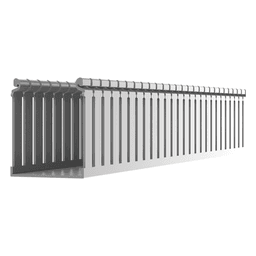 Canaleta Ranurada de PVC con Tapa / Tipo F / 4.25 x 4.10 x 6.6 ft / UL 94 V-0 / Gris Claro