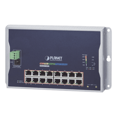 Switch Industrial Administrable Capa 2 de Pared,16 Puertos PoE 802.3at Gigabit y 2 Puertos SFP
