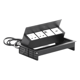 Caja Hub de Escritorio / 2 Contactos Universales / HDMI + RJ45 Cat6 / 2 USB Carga / Cable 1.80 m (5.9 ft) / IP20