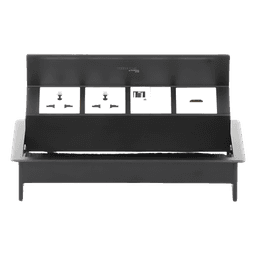 Caja Hub de Escritorio / 2 Contactos Universales / HDMI + RJ45 Cat6 / 2 USB Carga / Cable 1.80 m (5.9 ft) / IP20