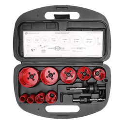 Juego de 13 Brocas Sierra Bimetálica con Adaptadores y Estuche. (3/4", 7/8", 1-1/8", 1-3/8",  1-1/2", 1-3/4", 2", 2-1/4", 2-1/2")