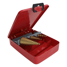 Juego de Brocas Escalonadas / 3 Piezas / 4-12 mm / 4-20 mm / 4-32 mm / HSS / Para Metal y Plástico