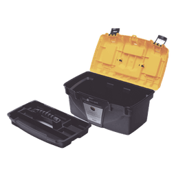 Caja Porta Herramientas 17", 44x26x23 cm Bicolor con Compartimientos para Tornillos.