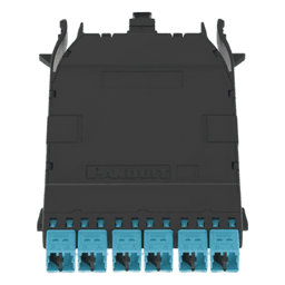 Cassette HD Flex Para 12 Fibras Multimodo OM4, de MPO a 6 Conectores LC Duplex, Color Aqua