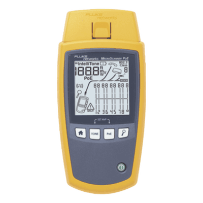 Verificador de Red PoE / 4 Modos Simultáneos / 802.3af/at/bt y UPOE / Pantalla LCD Retroiluminada / Mapa de Cableado Gráfico
