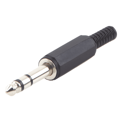 Conector macho de 6,3 mm con funda de plastico (estereo) 
