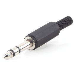 Conector macho de 6,3 mm con funda de plastico (estereo) 