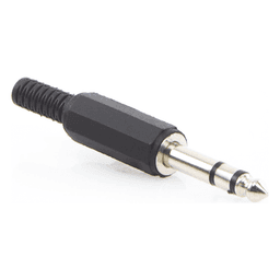 Conector macho de 6,3 mm con funda de plastico (estereo) 
