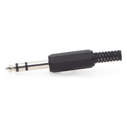 Conector macho de 6,3 mm con funda de plastico (estereo) 