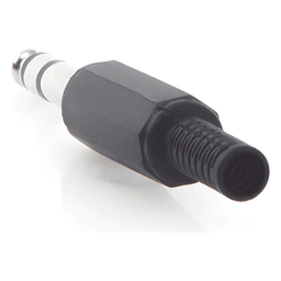 Conector macho de 6,3 mm con funda de plastico (estereo) 