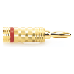 Conector Banana Tipo Tornillo para Bocinas | Instalaciones Profesionales de Audio | Chapado en Oro | Color Rojo (1 Pieza)