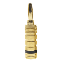 Conector Banana Tipo Tornillo para Bocinas | Instalaciones Profesionales de Audio | Chapado en Oro | Color Negro (1 Pieza)
