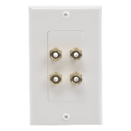 Placa de Pared | Postes de Unión Tipo Banana | Conexión para 2 Altavoces | Fácil Instalación | Conectores Chapados en Oro