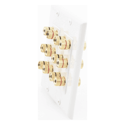 Placa de Pared | Postes de Unión Tipo Banana | Conexión para 6 Altavoces | Fácil Instalación | Conectores Chapados en Oro
