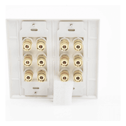 Placa de Pared | Postes de Unión Tipo Banana | Conexión para 6 Altavoces | Fácil Instalación | Conectores Chapados en Oro