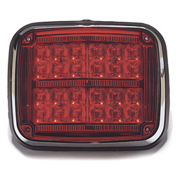 Luz de advertencia de 8 X 6", Color Rojo, SAE,  IP67, Ideal para Ambulancias