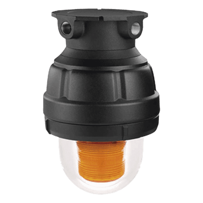 Luz estroboscópica a prueba de explosiones ideal para ambientes peligrosos, 120Vca, ámbar, montaje no incluido