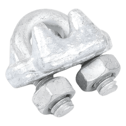 Nudo/ Perro/ Abrazadera Acero Forjado para Cable de 3/16" Galv. Inmersión en Caliente.