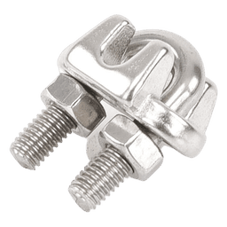 Nudo/ Perro/ Abrazadera Acero Forjado para Cable de 3/16", Acero Inoxidable.
