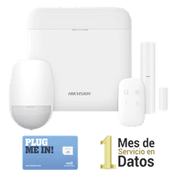 (AX PRO) KIT de Alarma AX PRO con GSM (3G/4G) / Incluye: 1 Hub con bateria de respaldo / 1 Sensor PIR / 1 Contacto Magnético / 1 Control Remoto /1 MICROSIM30M2M incluye 1 mes de servicio/ Wi-Fi / Compatible con Hik-Connect P2P