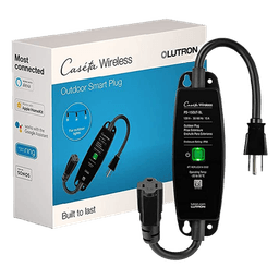 Enchufe inteligente para exteriores de 120 V y 15 A para iluminación y motores de 1/2 HP, con control Pico directo o app y geovallado mediante Smart Bridge, Caseta Wireless