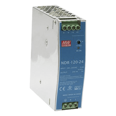 Fuente de poder industrial para riel DIN / 120W / 24Vcc / 5A / Entrada: 90-264Vca