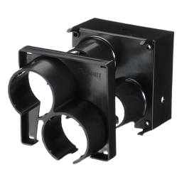 Tapa con 2 Salida a Tubo Corrugado de 1.5in (38mm), Para uso con Canaletas 4X4 FiberRunner™, Color Negro
