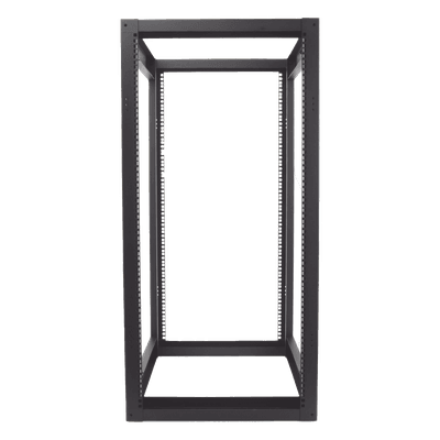 Rack Estándar 19" de 4 Postes, Acero, 24 Unidades, Profundidad Ajustable.