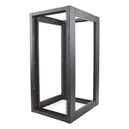 Rack Estándar 19" de 4 Postes, Acero, 24 Unidades, Profundidad Ajustable.