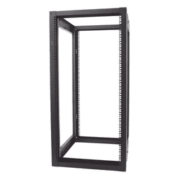 Rack Estándar 19" de 4 Postes, Acero, 24 Unidades, Profundidad Ajustable.