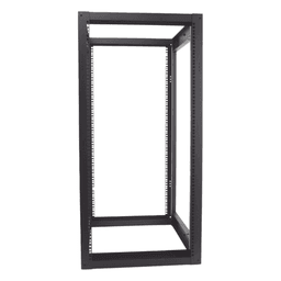 Rack Estándar 19" de 4 Postes, Acero, 24 Unidades, Profundidad Ajustable.